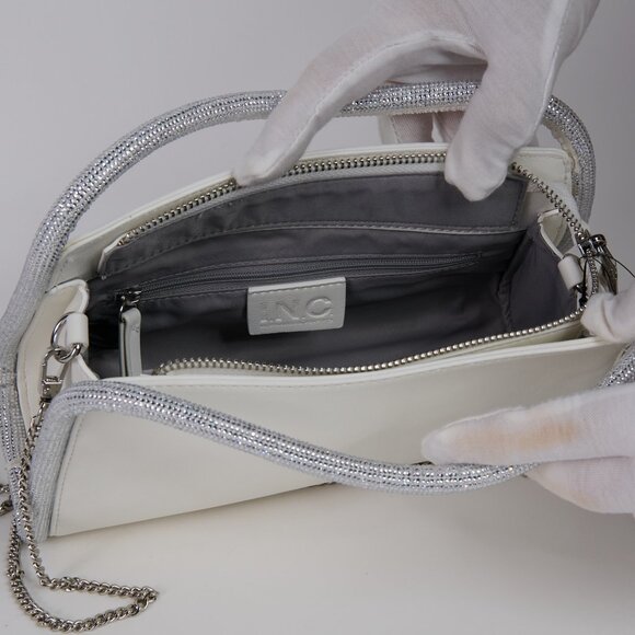 INC White Crossbody w/Silver Handle and Chain - NWT - Picture 5 of 5